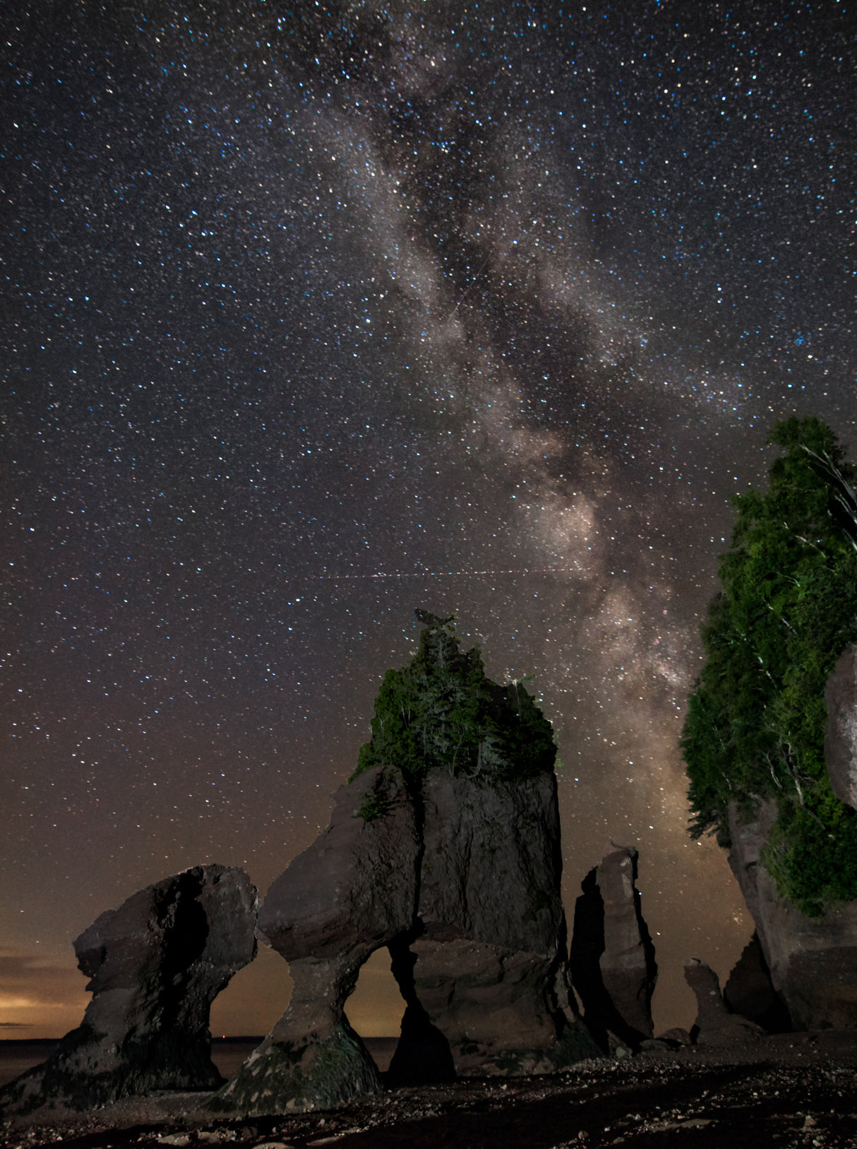 Milky way over hopewell rocks Poster och Canvastavla