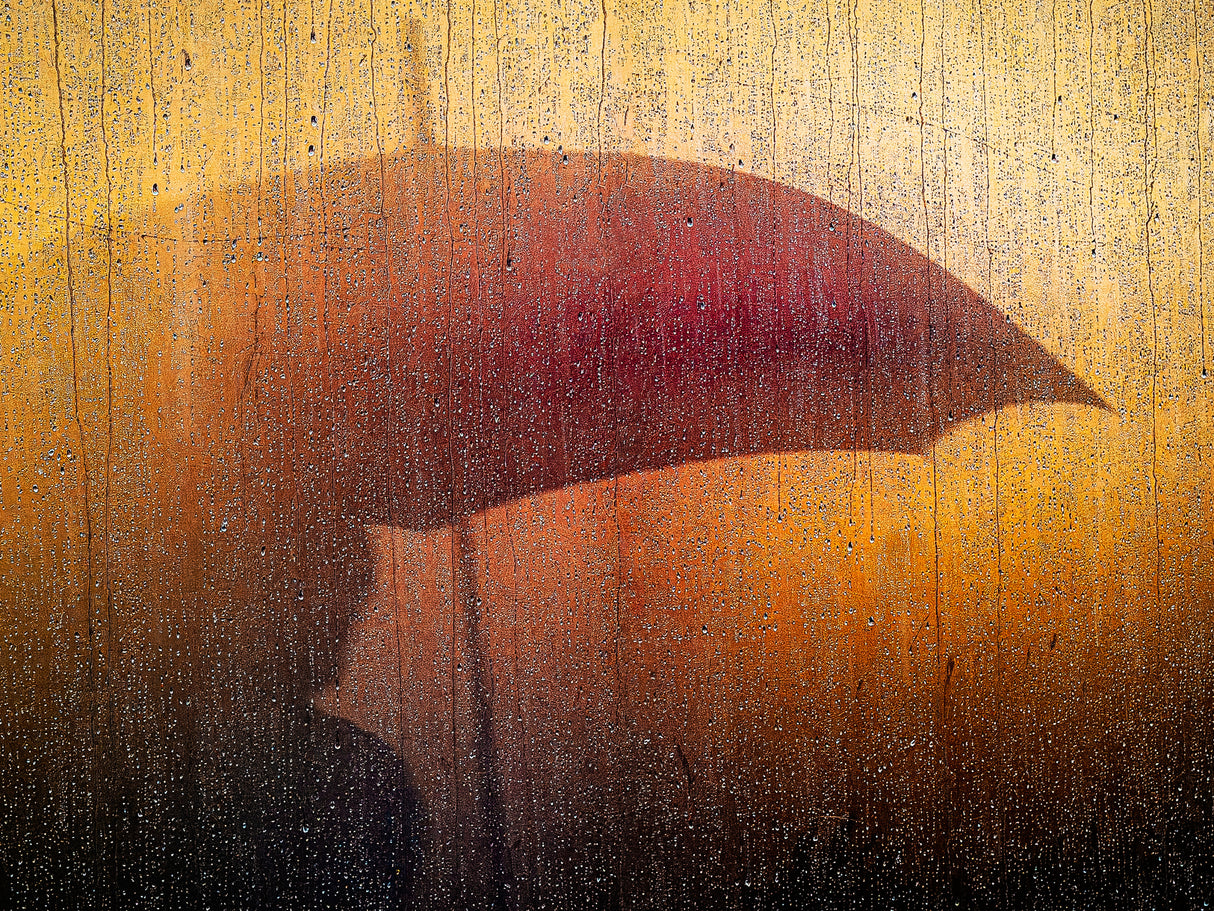 Metallic Wall in rain Poster och Canvastavla