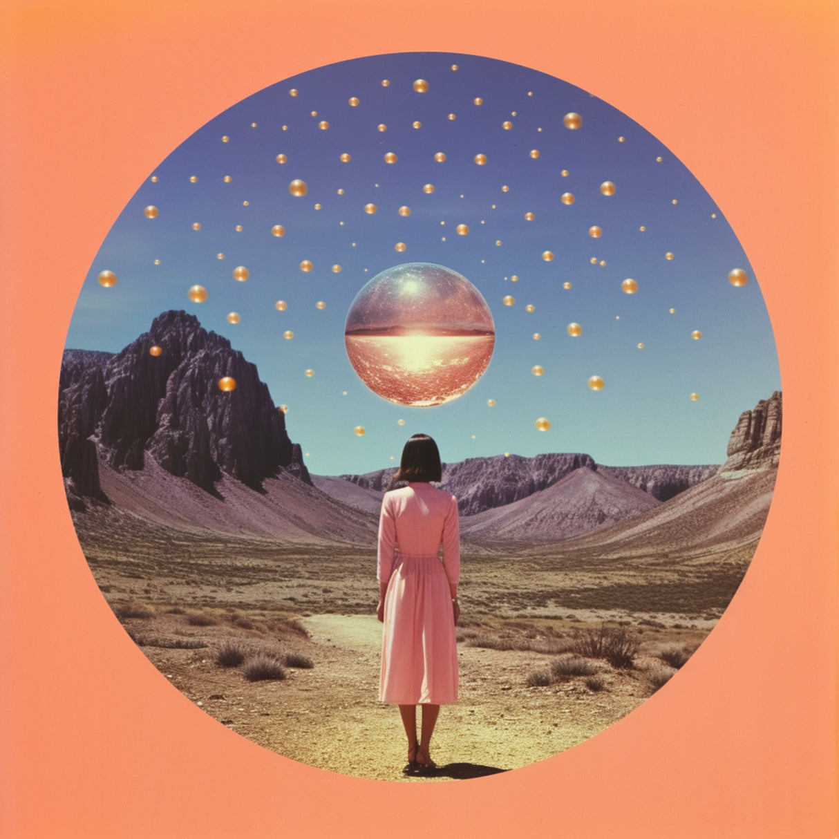 Surreal Geometric Space Collage Poster och Canvastavla