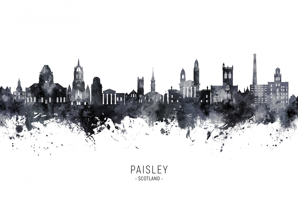 Paisley Scotland Skyline Poster och Canvastavla