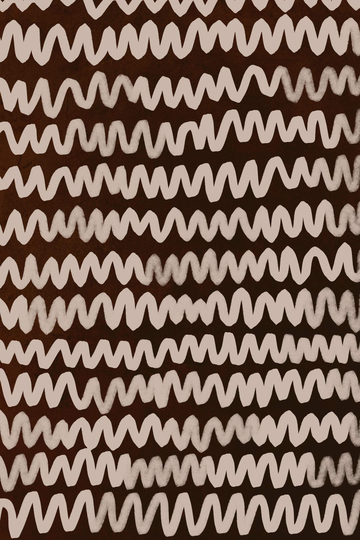 Beige ZigZag on Rusty Color Pattern Poster och Canvastavla