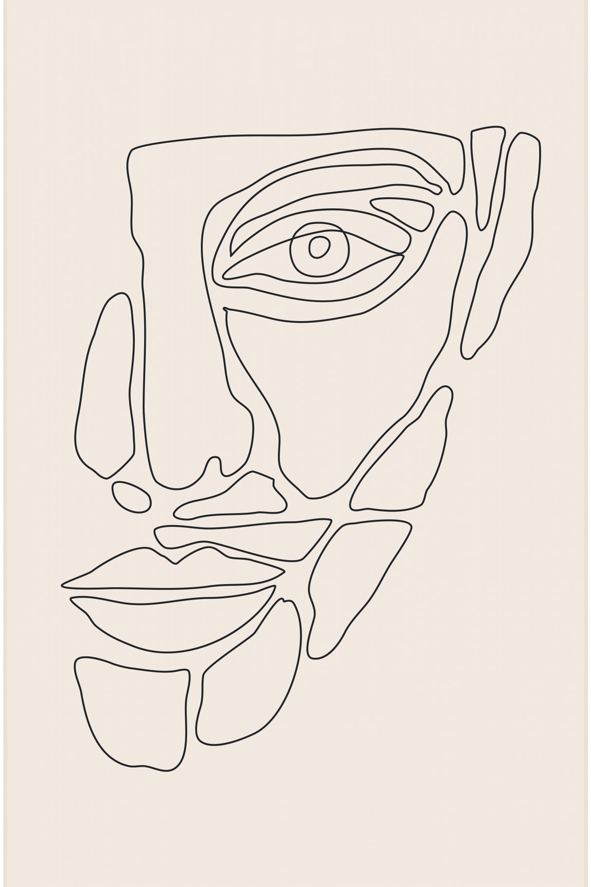 Abstract Face Lines #1 Poster och Canvastavla