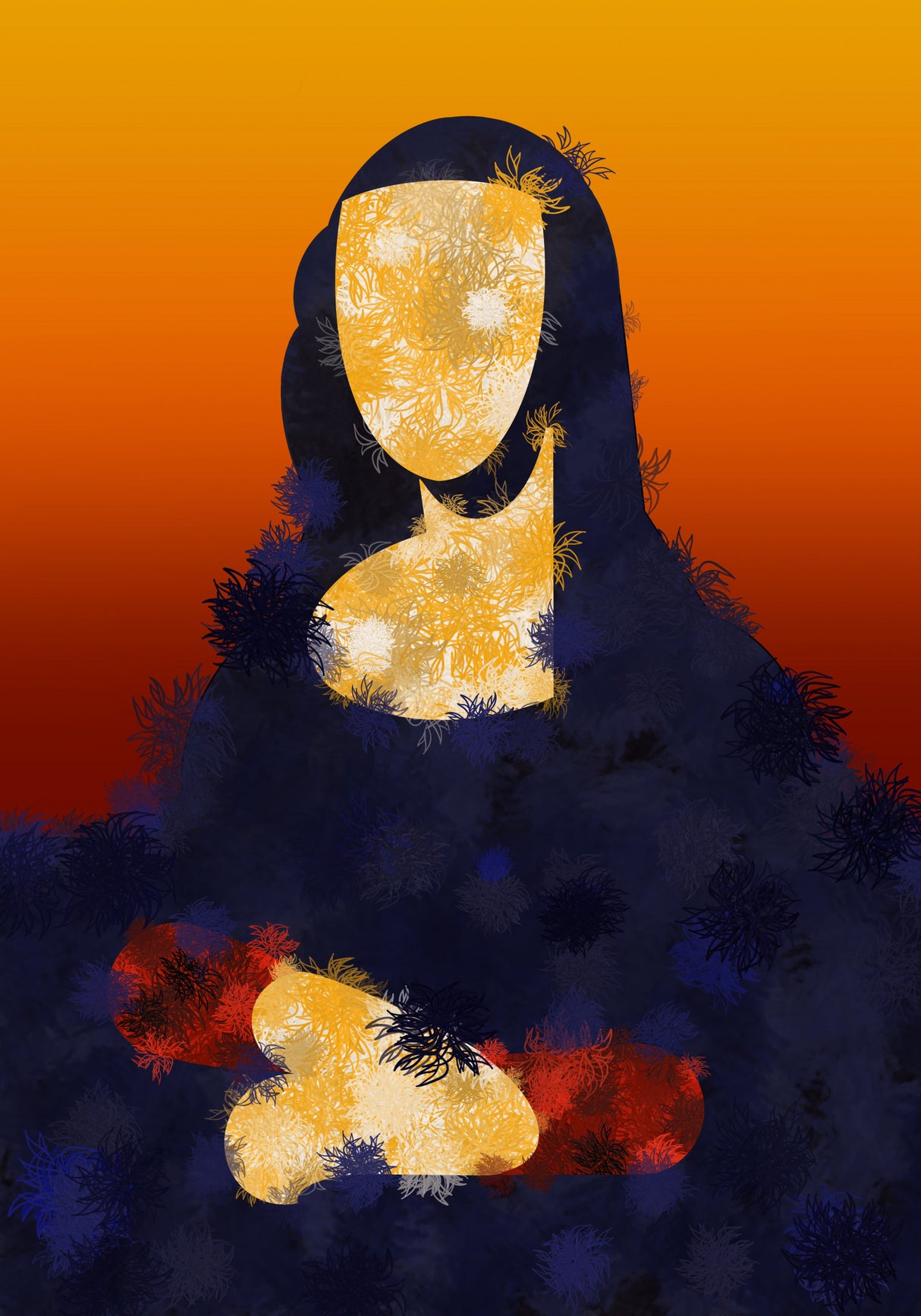 Furry Mona Poster och Canvastavla