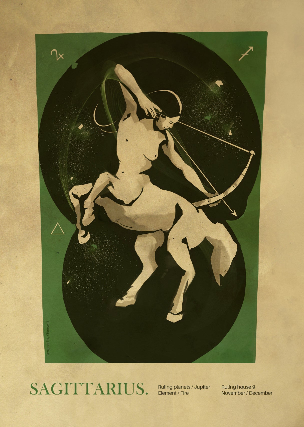 Sagitarius print Poster och Canvastavla