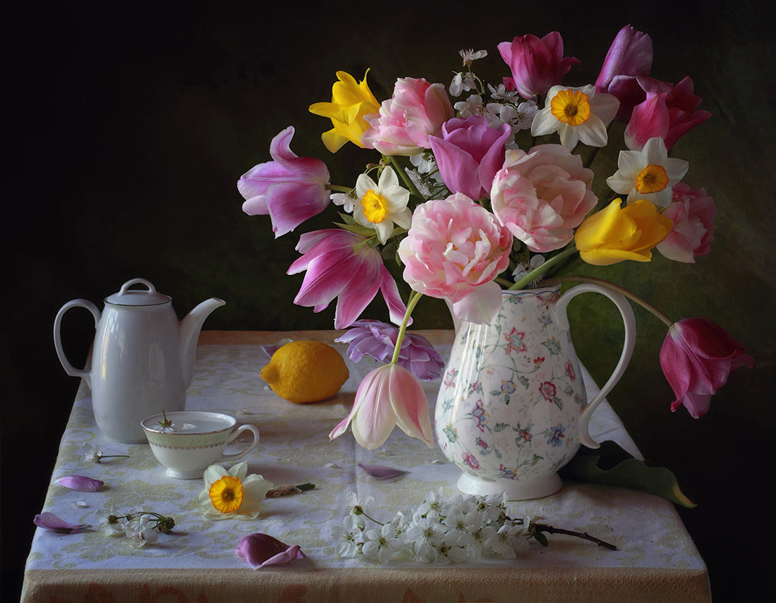 Still life with spring flowers Poster och Canvastavla