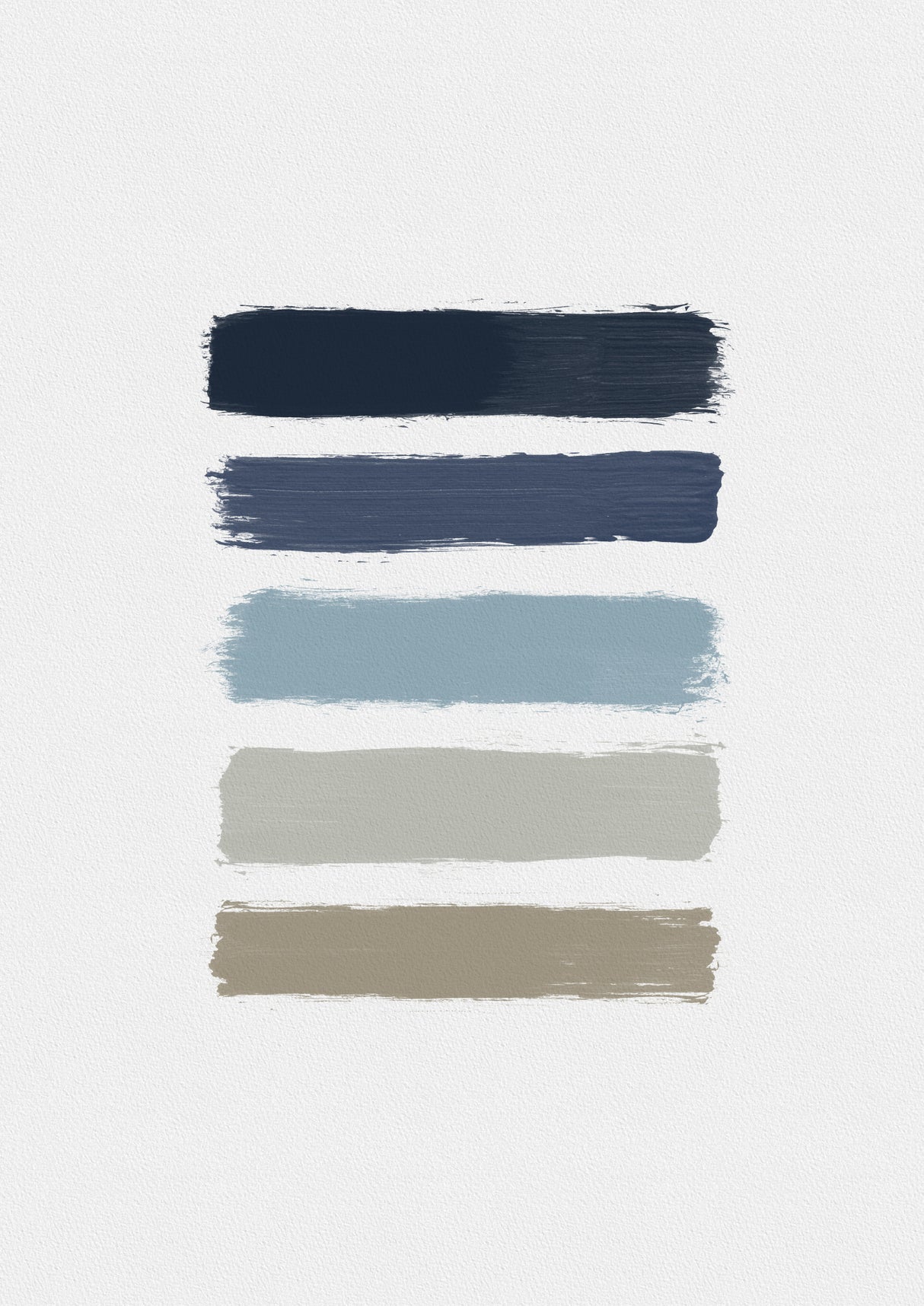 Blue & Taupe Stripes Poster och Canvastavla