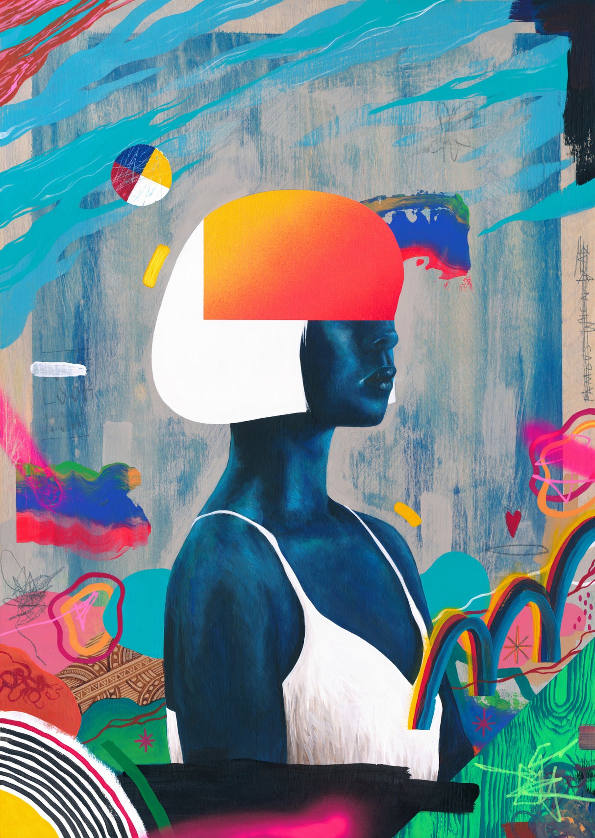 Blue Girl Poster och Canvastavla