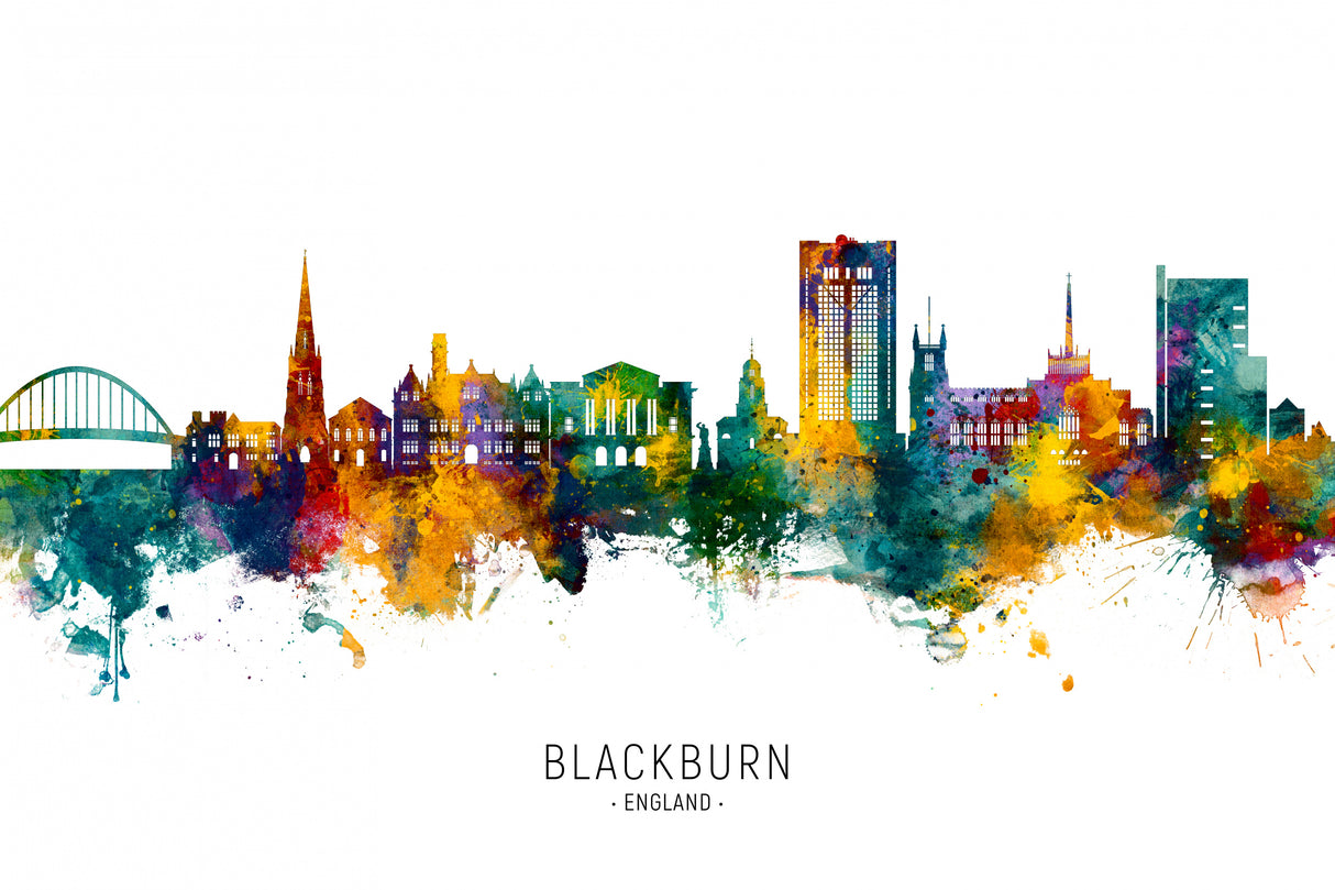 Blackburn England Skyline Poster och Canvastavla