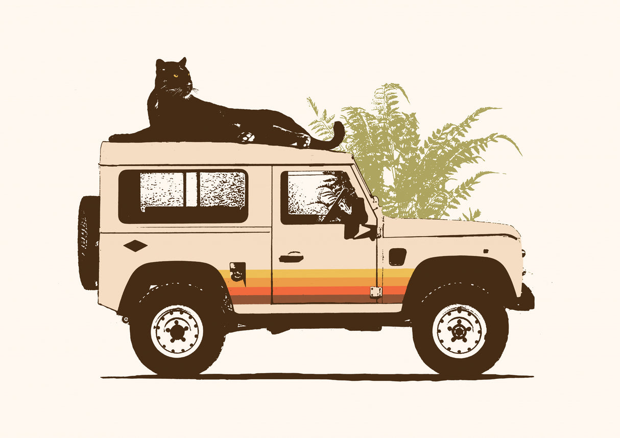 Black Panther On Car Poster och Canvastavla