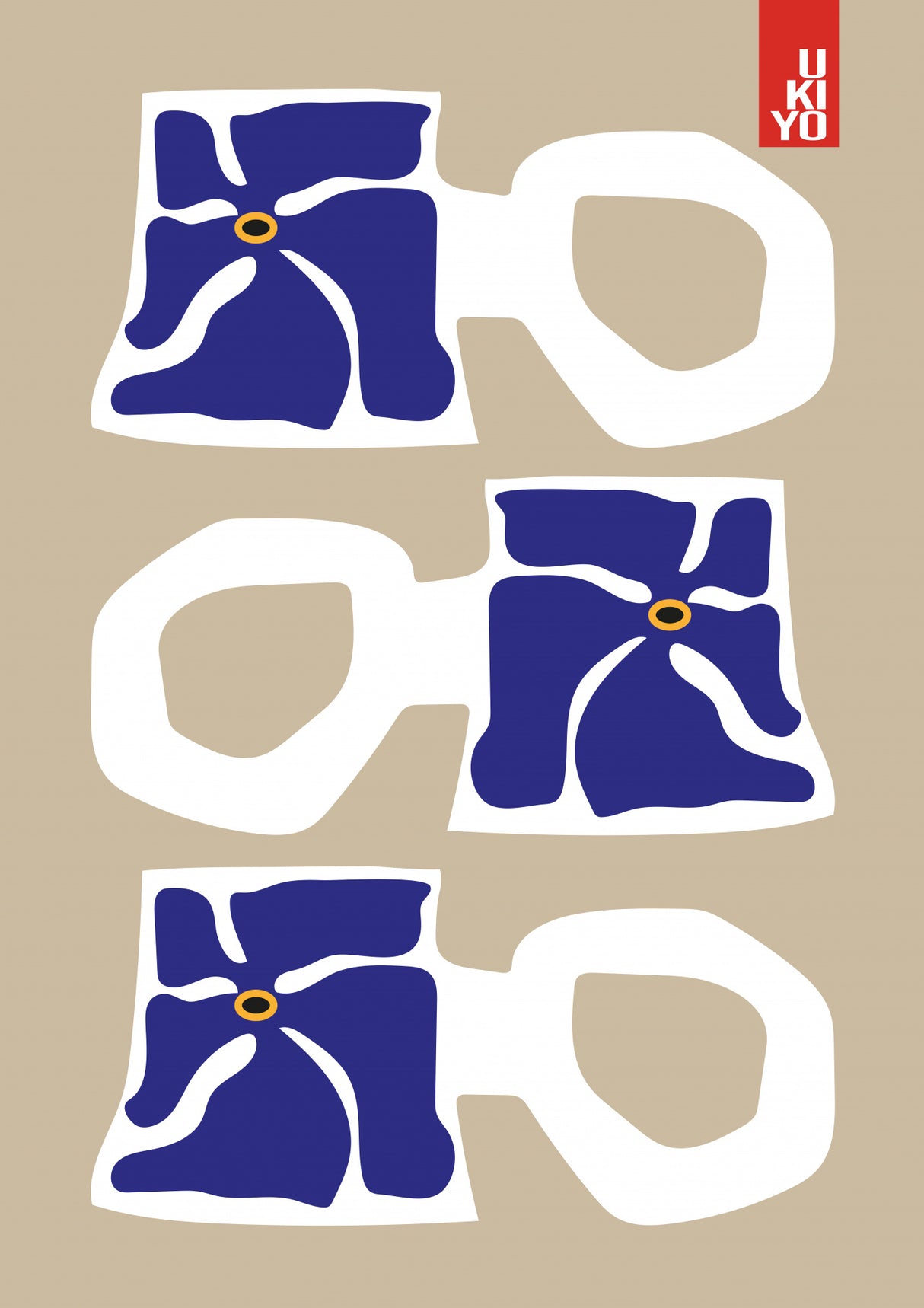 Ukiyo Mug Blue Poster och Canvastavla