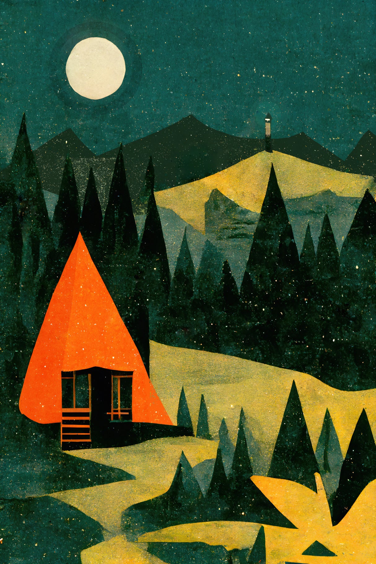 Cabin In The Forest Poster och Canvastavla