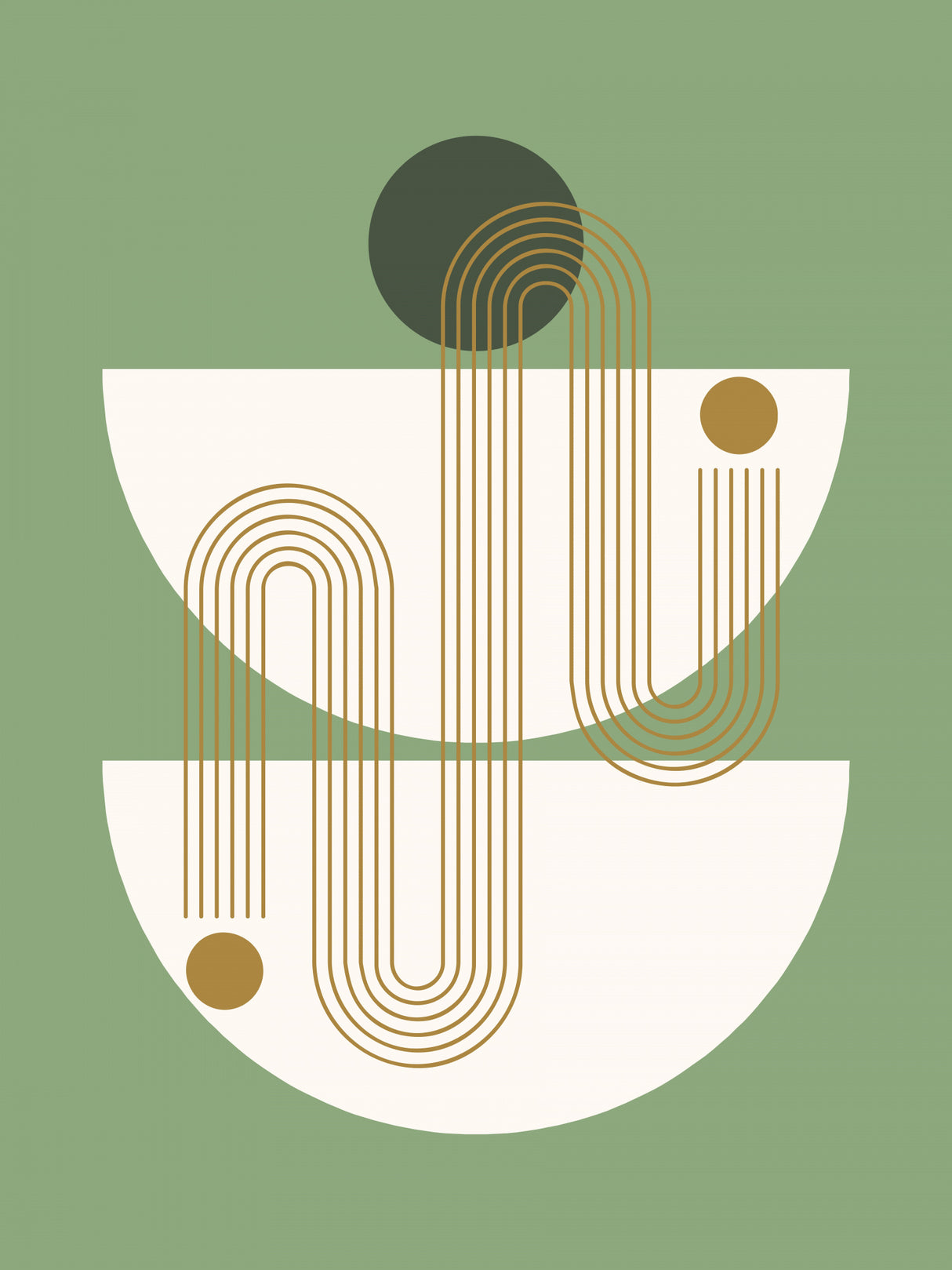 Mid Century In Sage Green Poster och Canvastavla