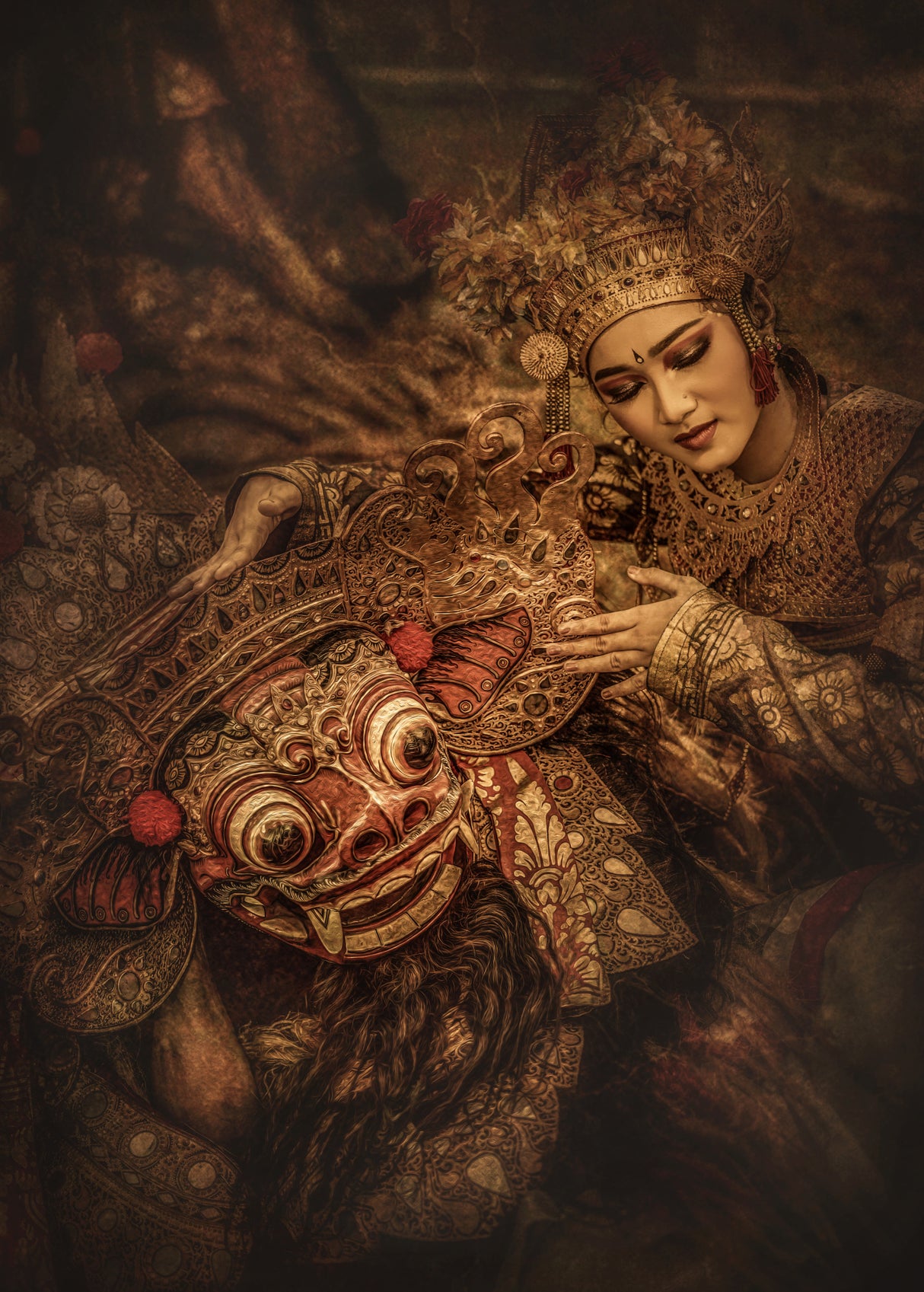 barong and woman Poster och Canvastavla