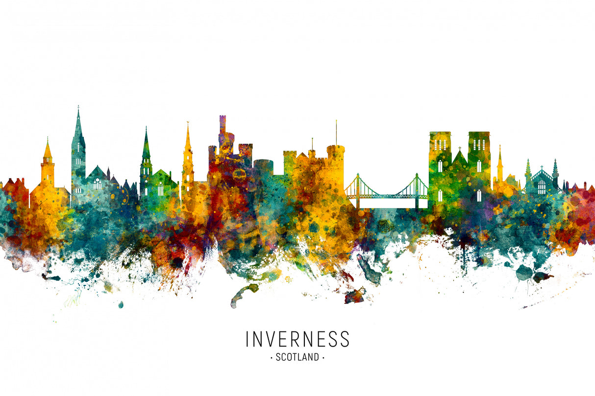 Inverness Scotland Skyline Poster och Canvastavla