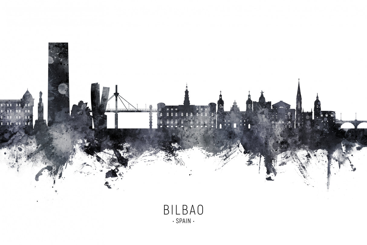 Bilbao Spain Skyline Poster och Canvastavla