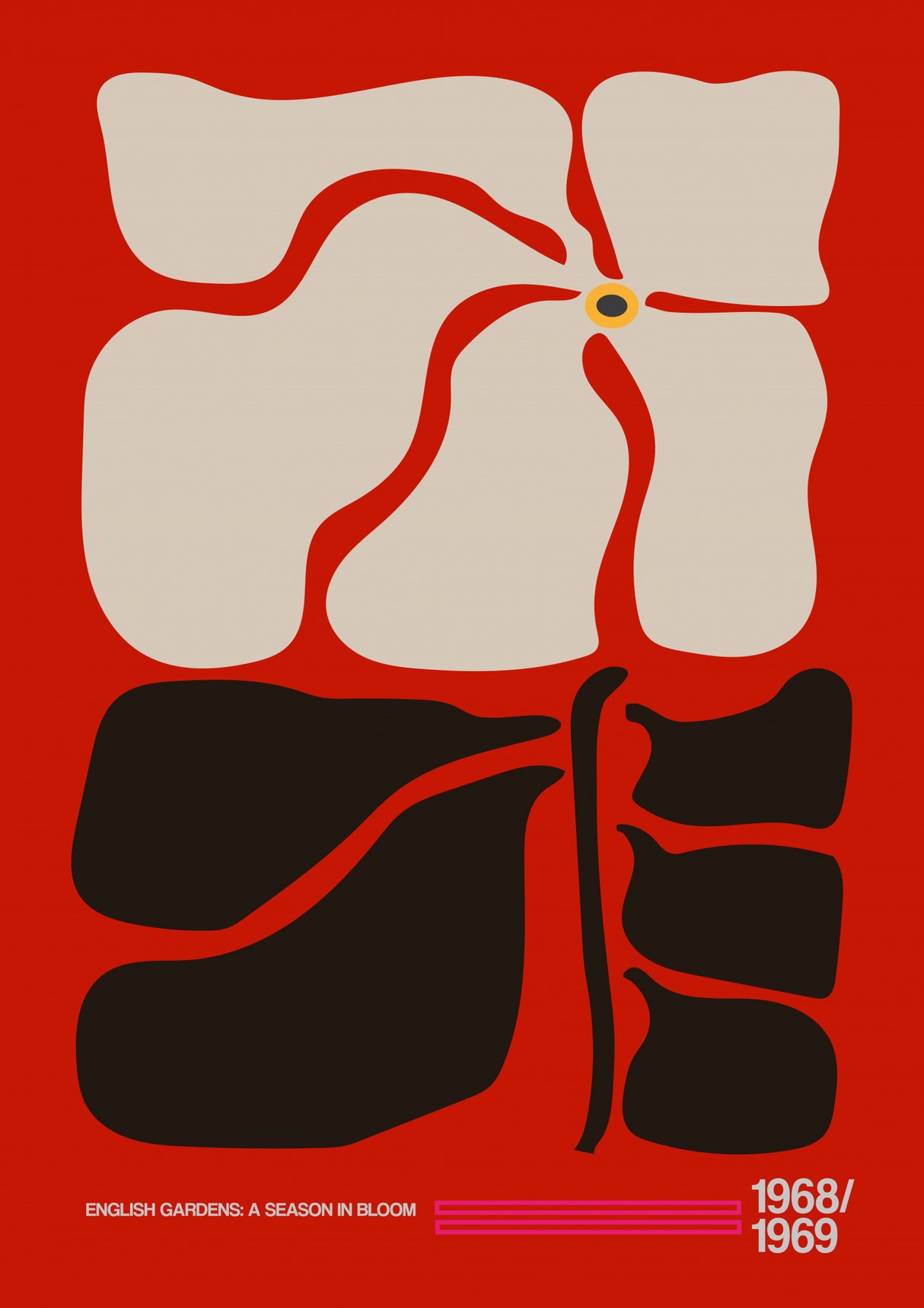 English Gardens Red Poster och Canvastavla