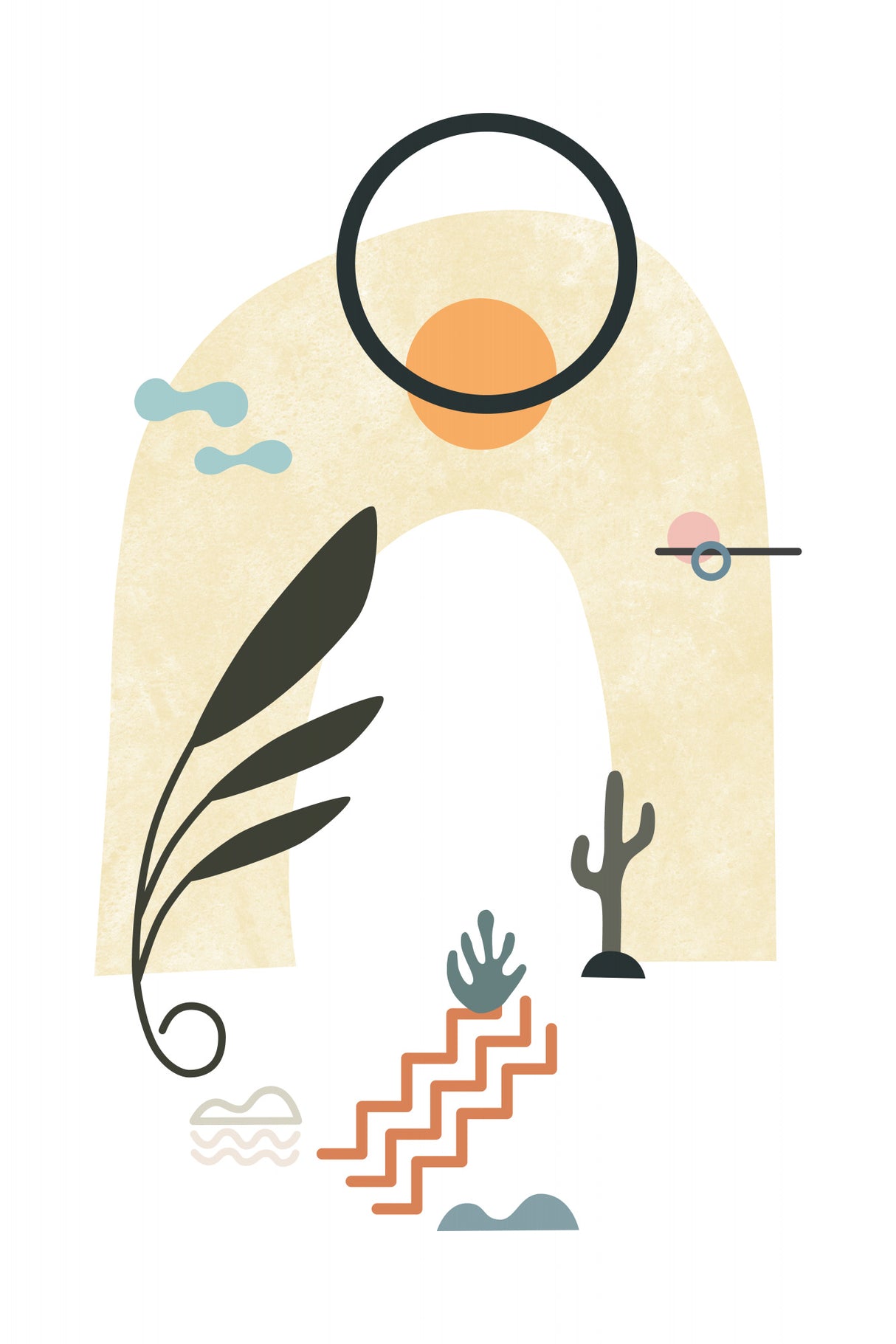 Tropical Villa Color and Shapes 16 Poster och Canvastavla