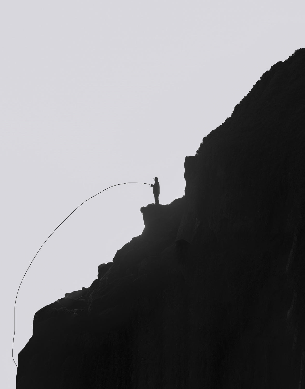 Lonely fishing man Poster och Canvastavla