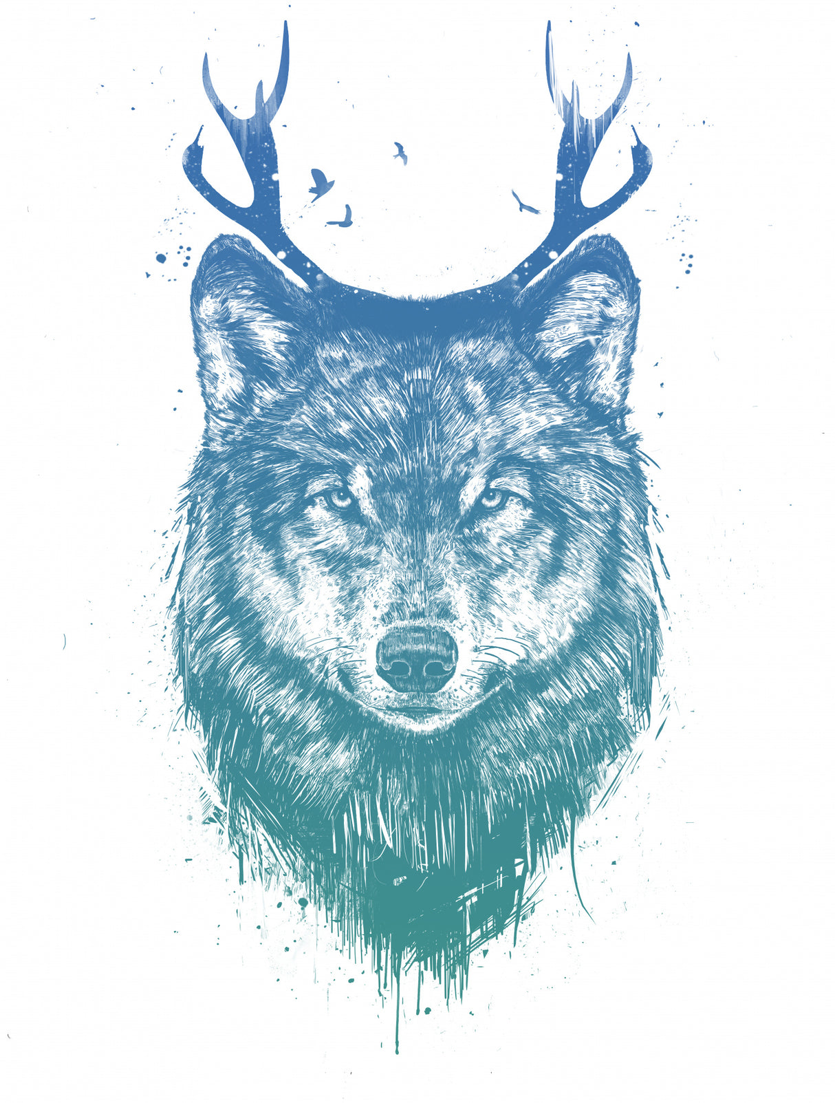 Deer wolf Poster och Canvastavla