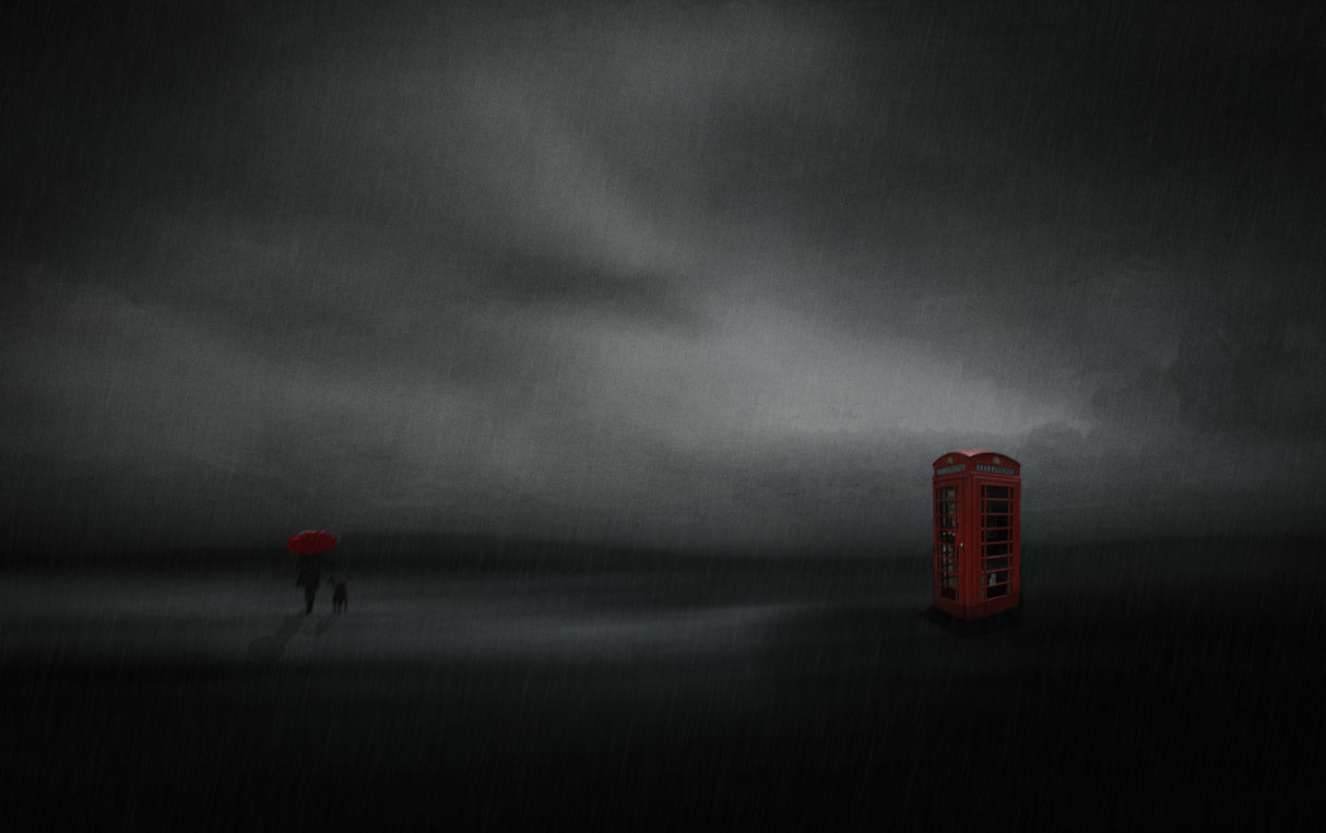 The woman with red umbrella II Poster och Canvastavla