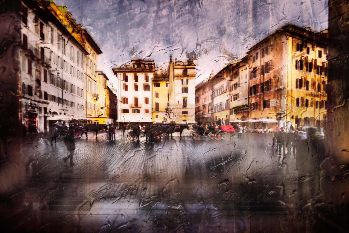 Piazza della Rotonda after the rain Poster och Canvastavla