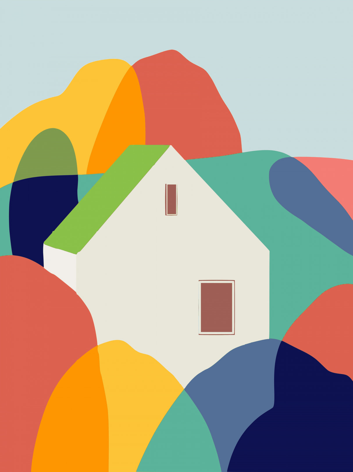 The Green Roof Cottage Poster och Canvastavla