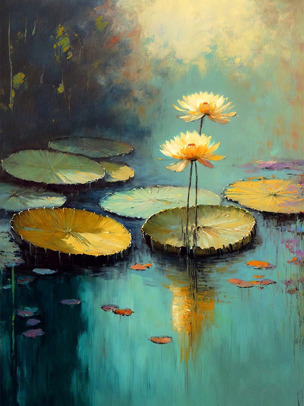 Water Lilies Poster och Canvastavla