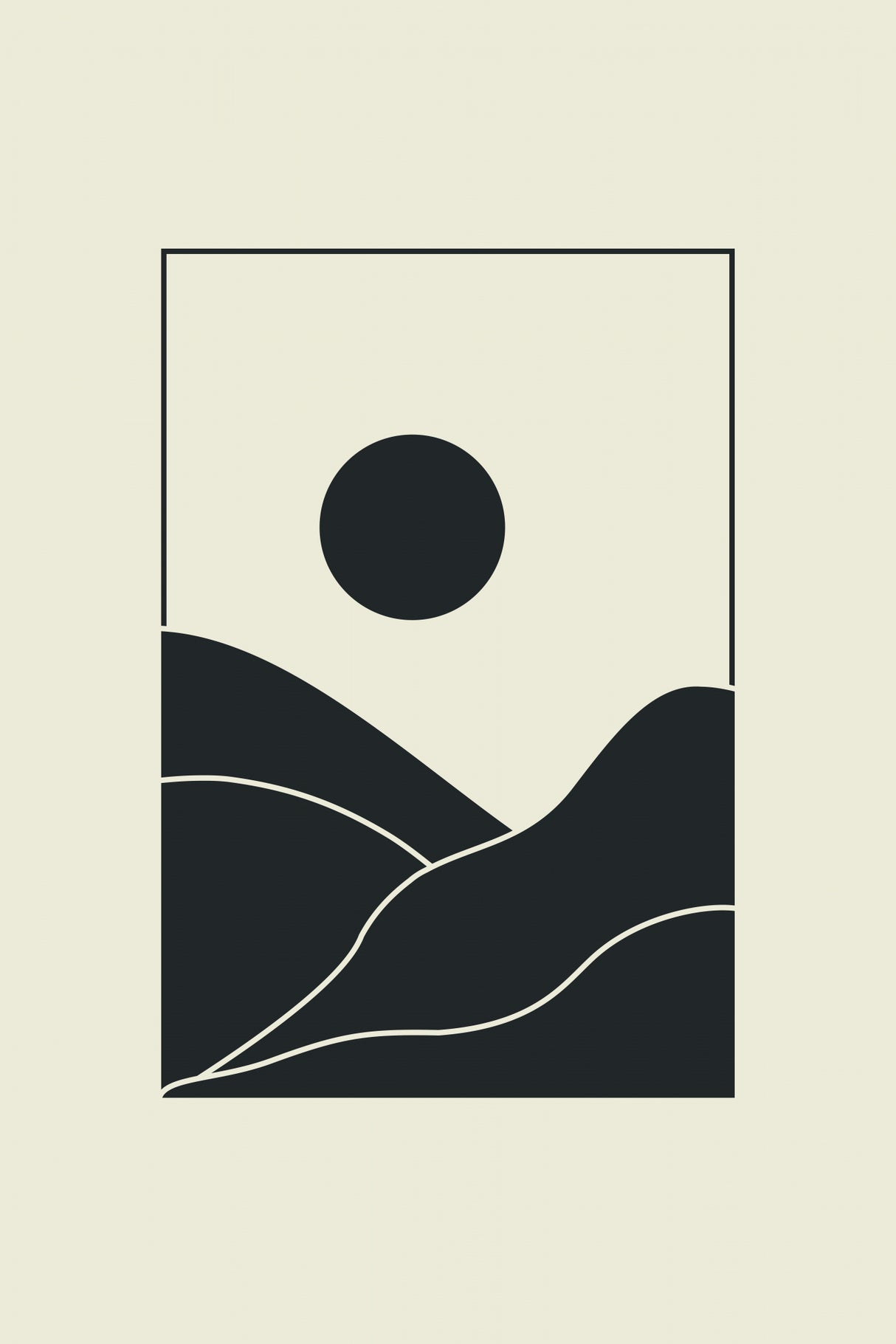 Black Minimal Mountains #4 Poster och Canvastavla