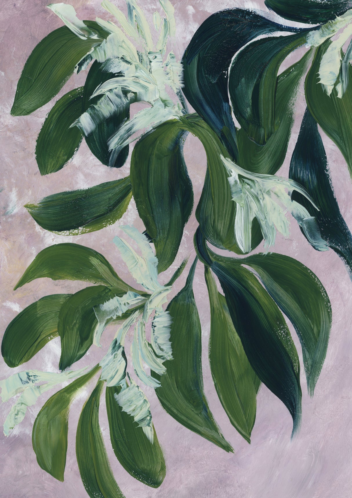 Yoon leaves in pink Poster och Canvastavla