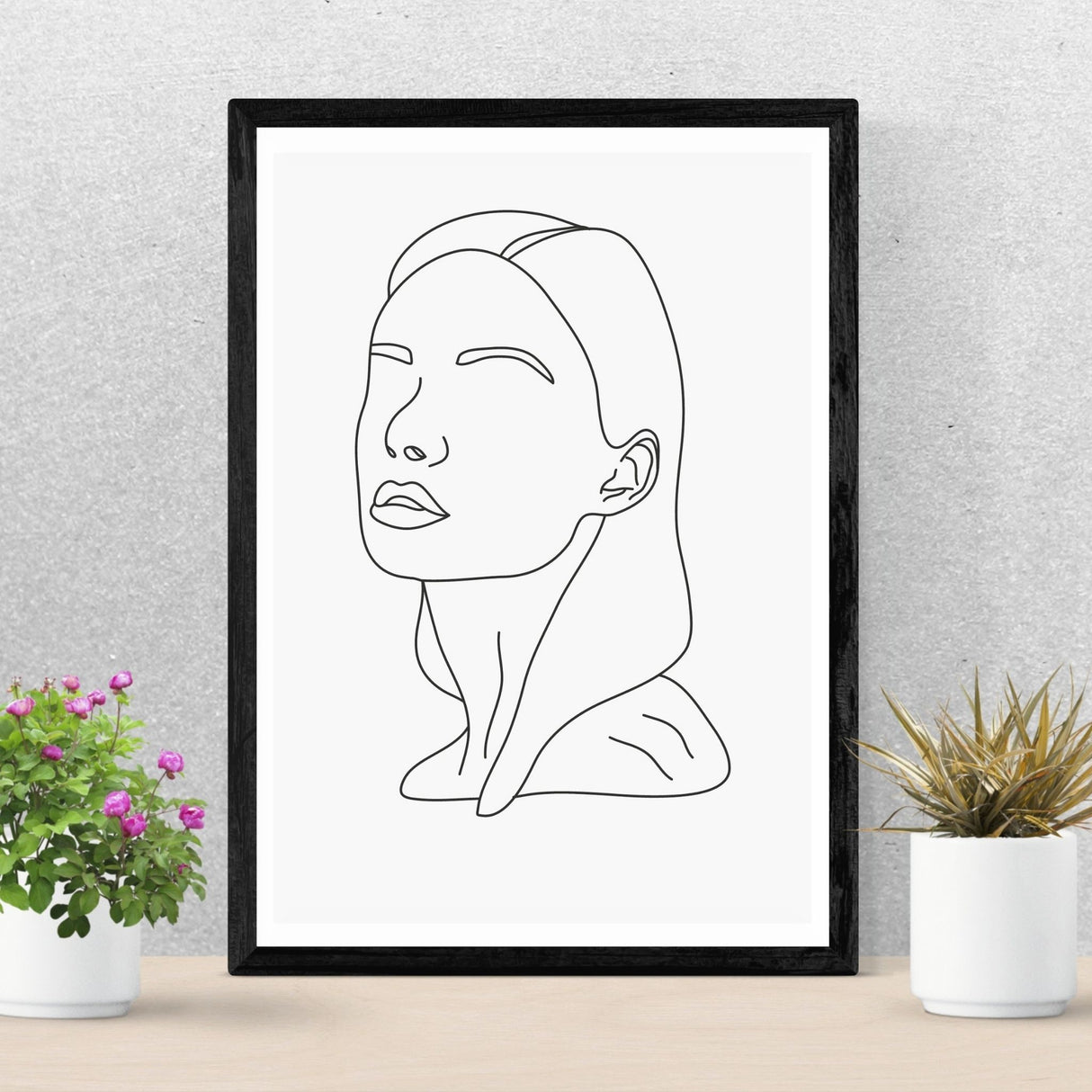 Line Art Grey poster