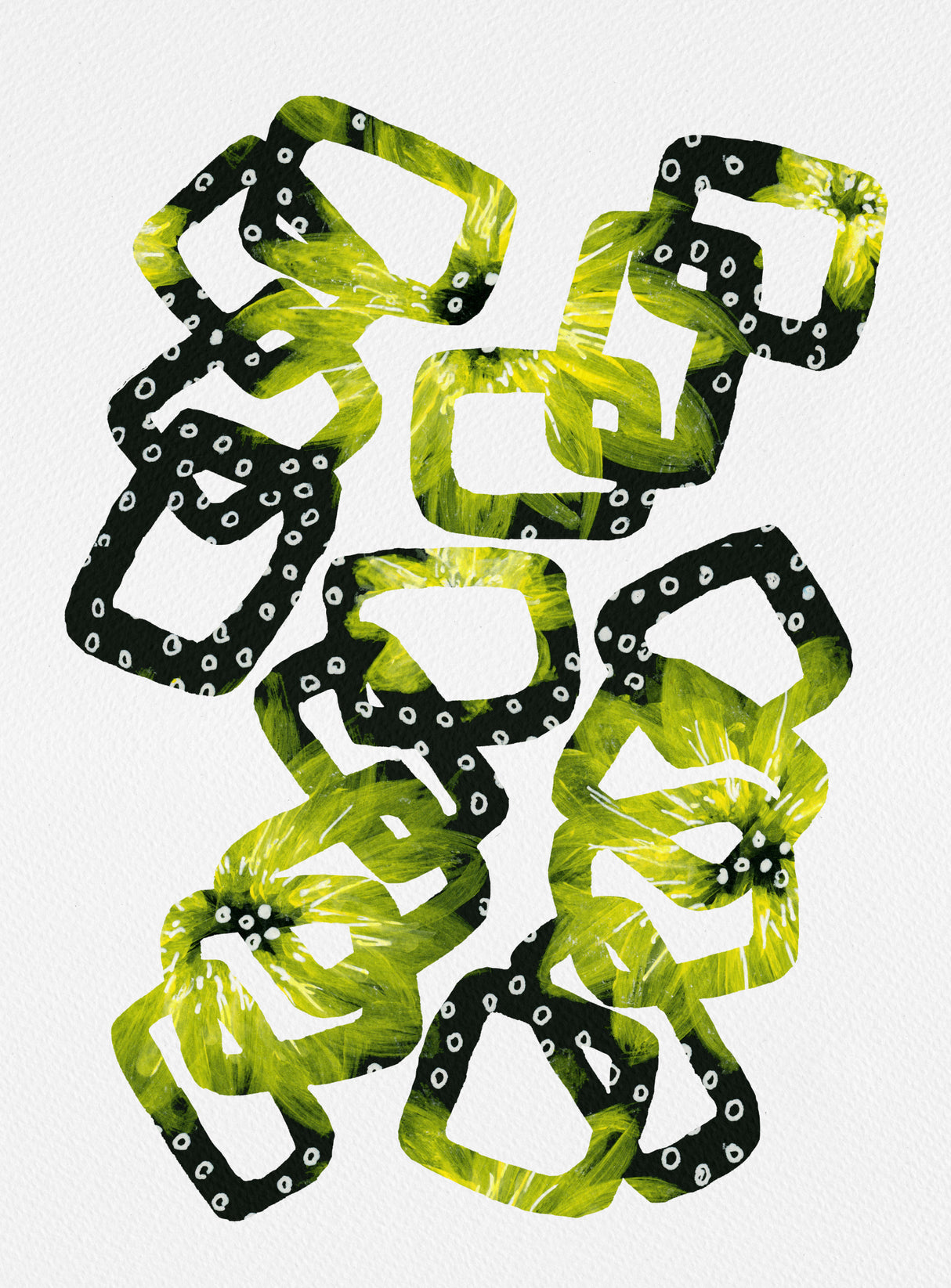Rectangle Chain Polka Dot Bright Poster och Canvastavla
