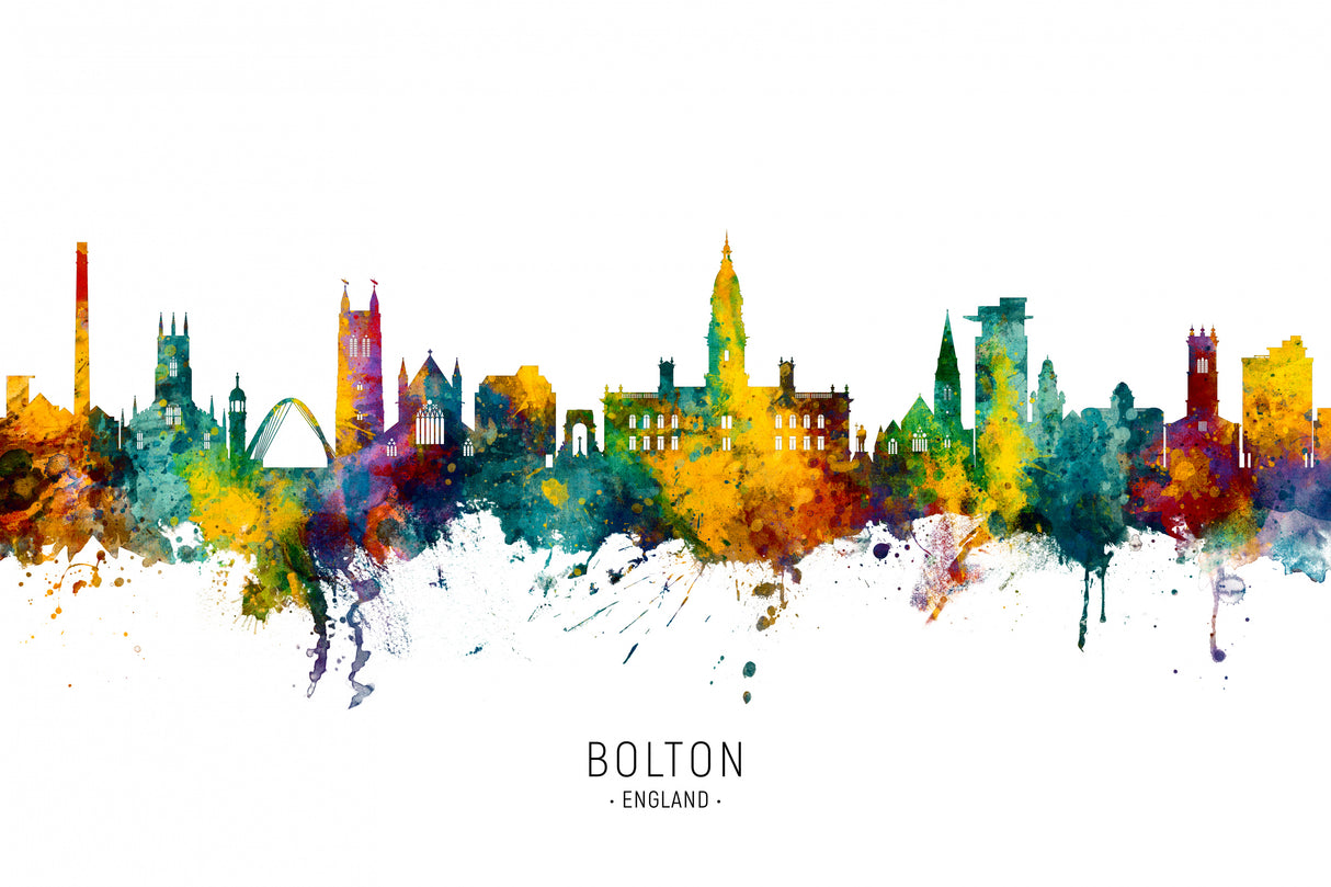 Bolton England Skyline Poster och Canvastavla