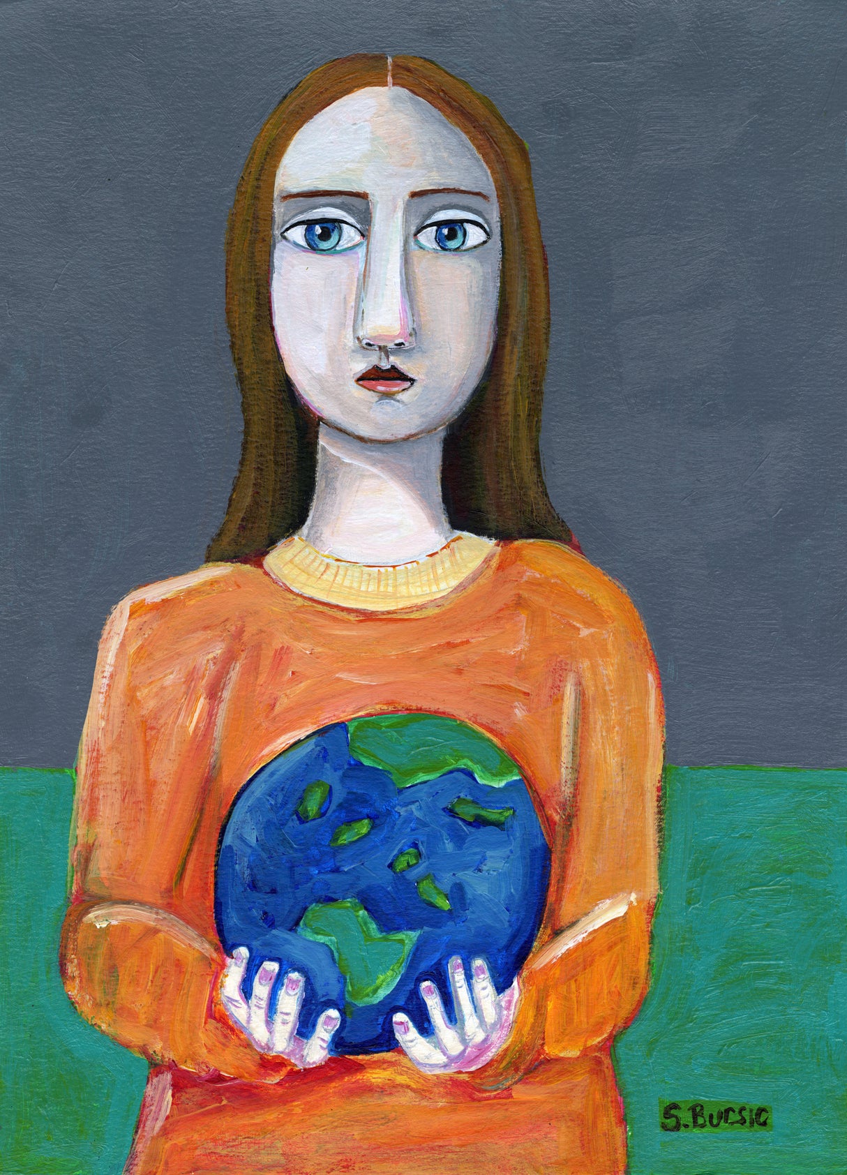 She had the world in her hands Poster och Canvastavla