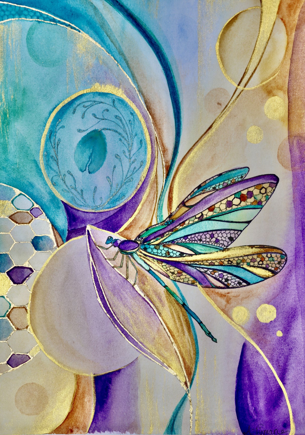 Zen Dragonfly Poster och Canvastavla