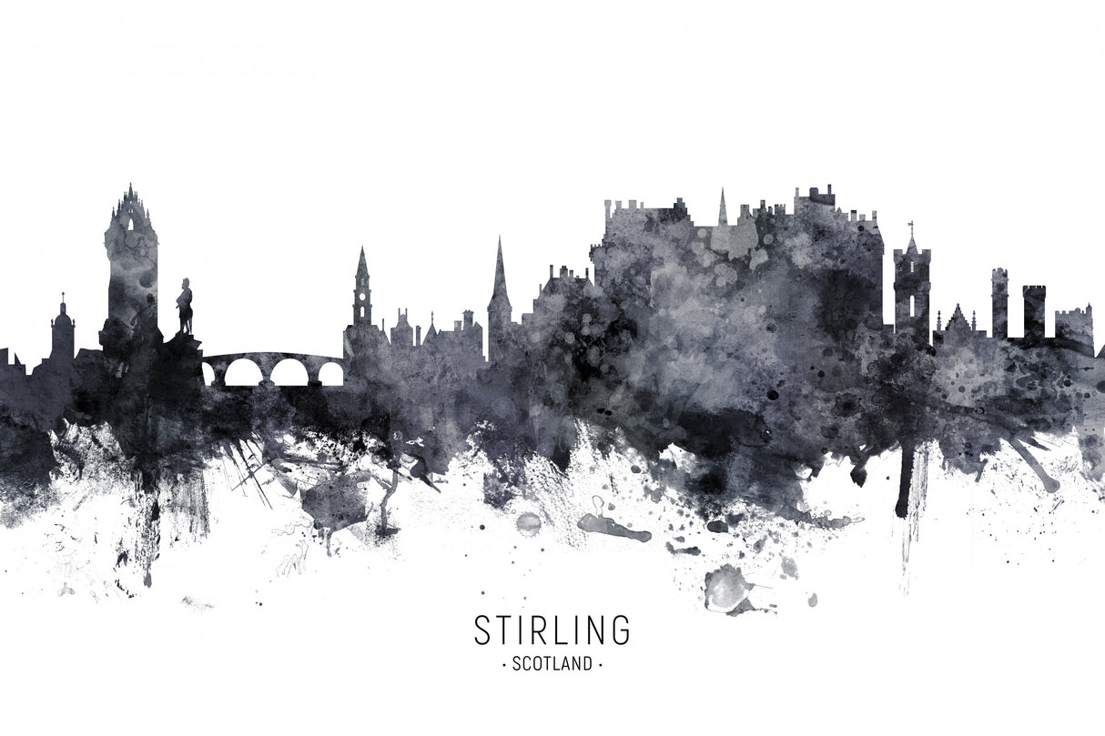Stirling Scotland Skyline Poster och Canvastavla