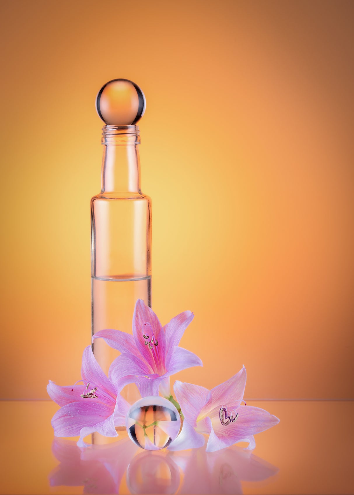 Lilies and glass Poster och Canvastavla