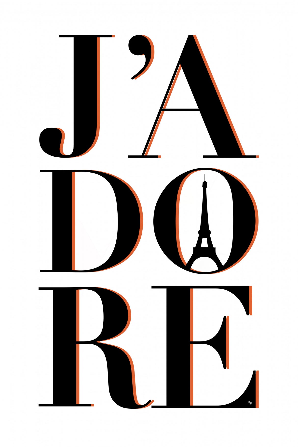 Jadore Poster och Canvastavla