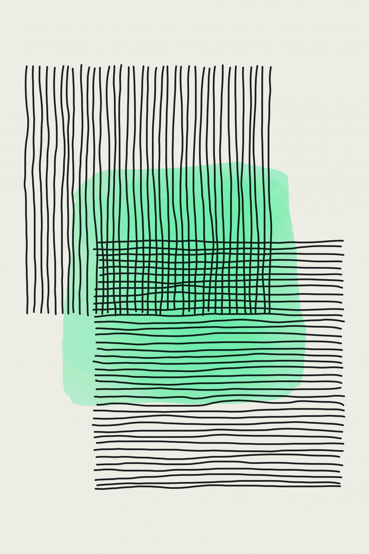 Light Green Abstract #3 Poster och Canvastavla