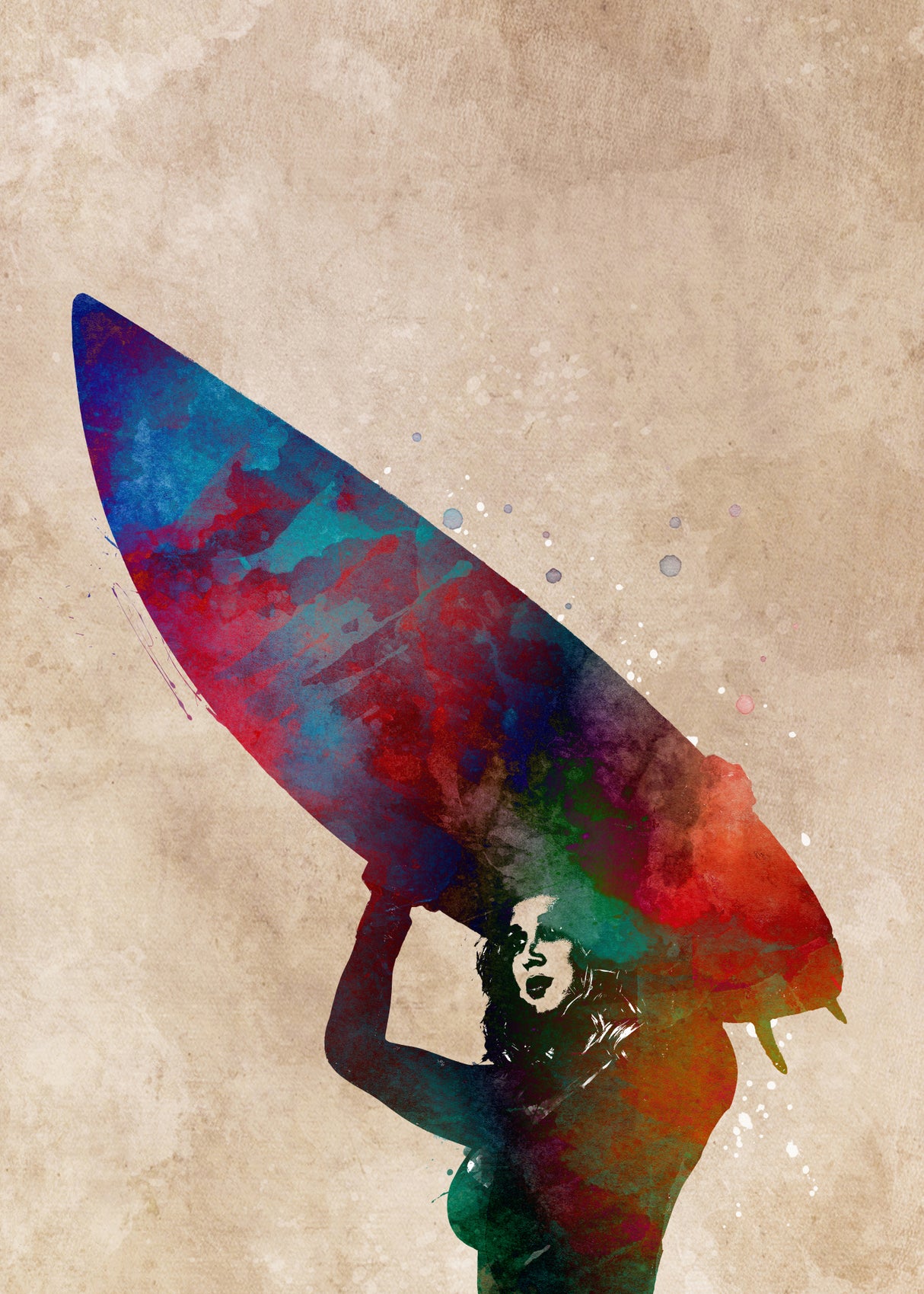 Surfer sport art Poster och Canvastavla