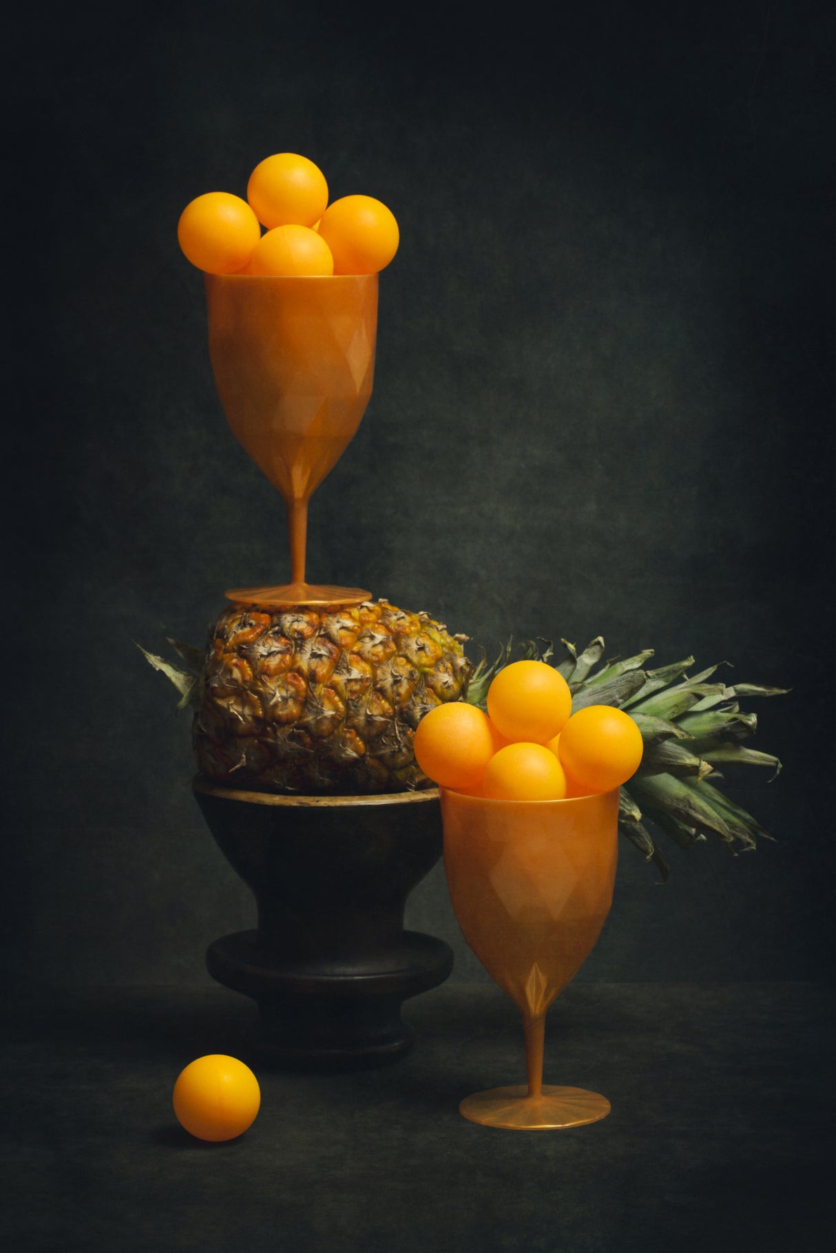 Pineapple with orange balls Poster och Canvastavla