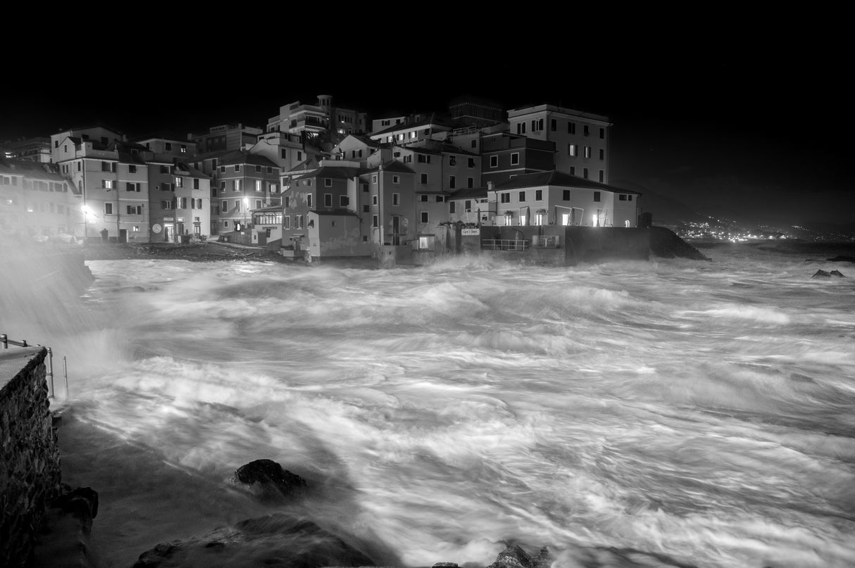Sparkling night in Boccadasse Poster och Canvastavla
