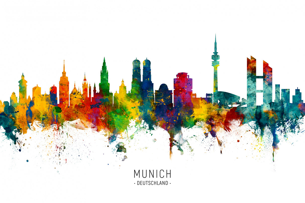 Munich Germany Skyline Poster och Canvastavla