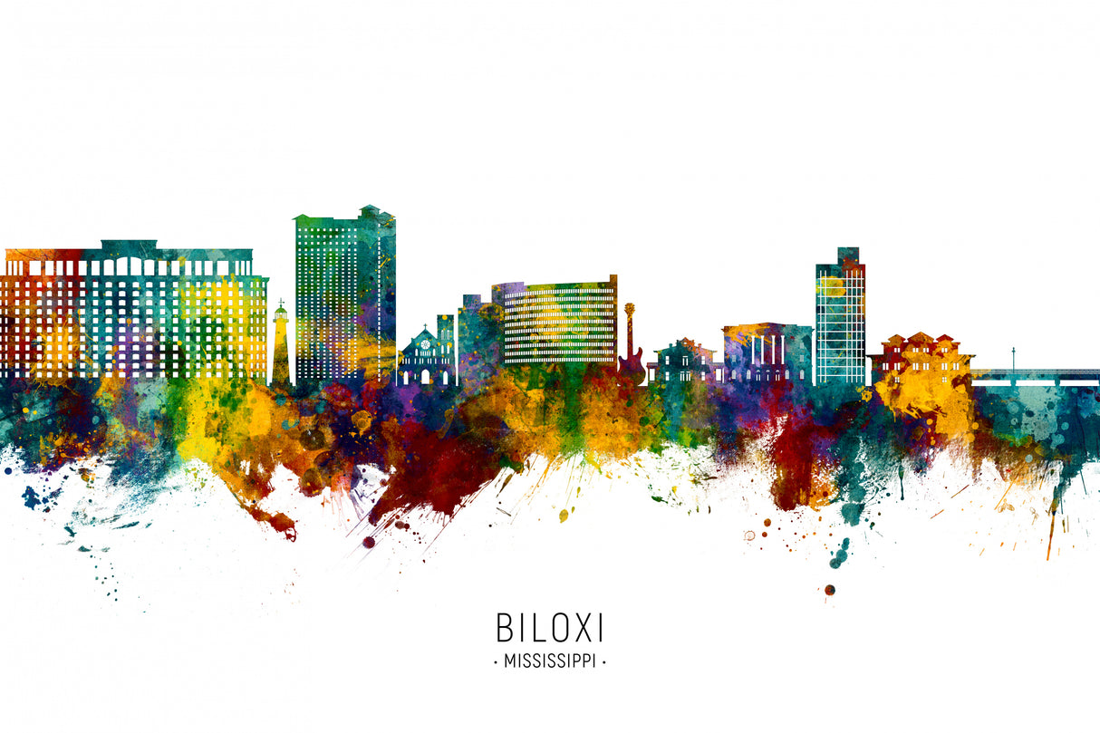 Biloxi Mississippi Skyline Poster och Canvastavla