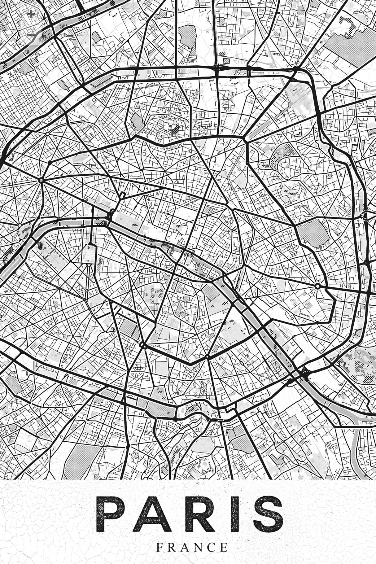 Paris White Poster och Canvastavla