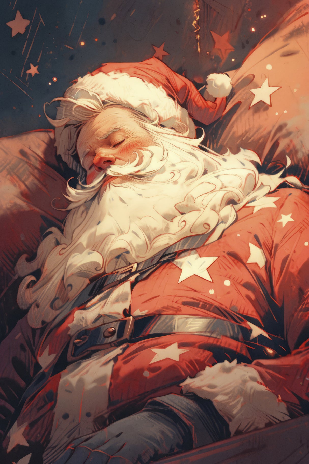 Sleeping Santa Poster och Canvastavla