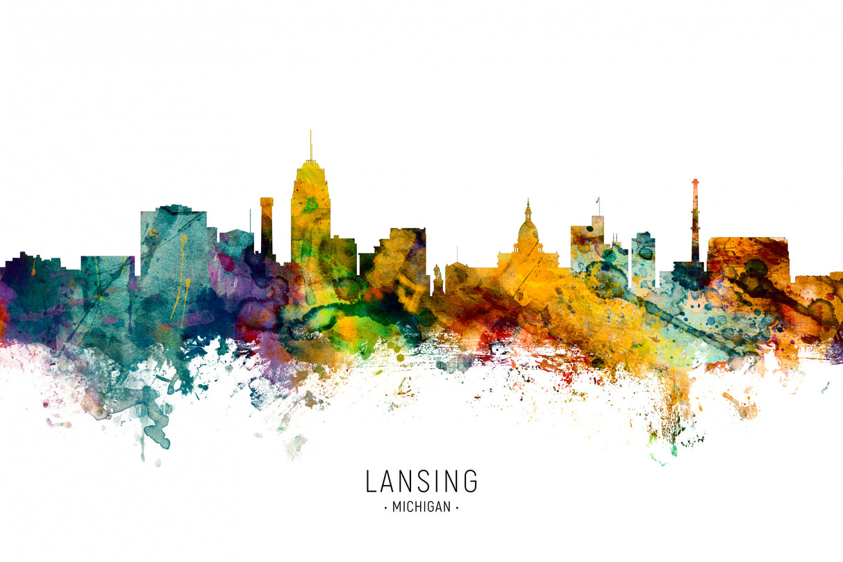 Lansing Michigan Skyline Poster och Canvastavla
