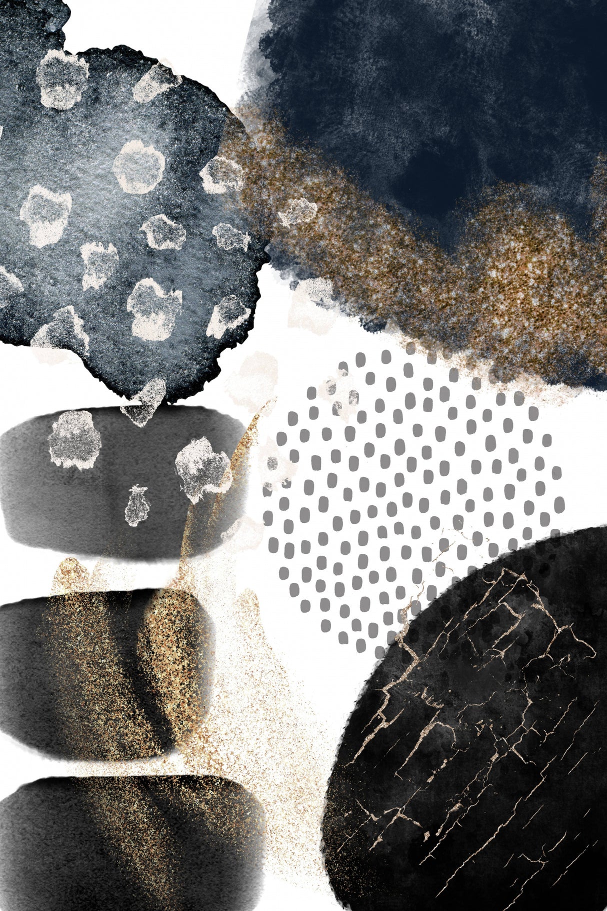 Abstract Black and Gold-2 Poster och Canvastavla