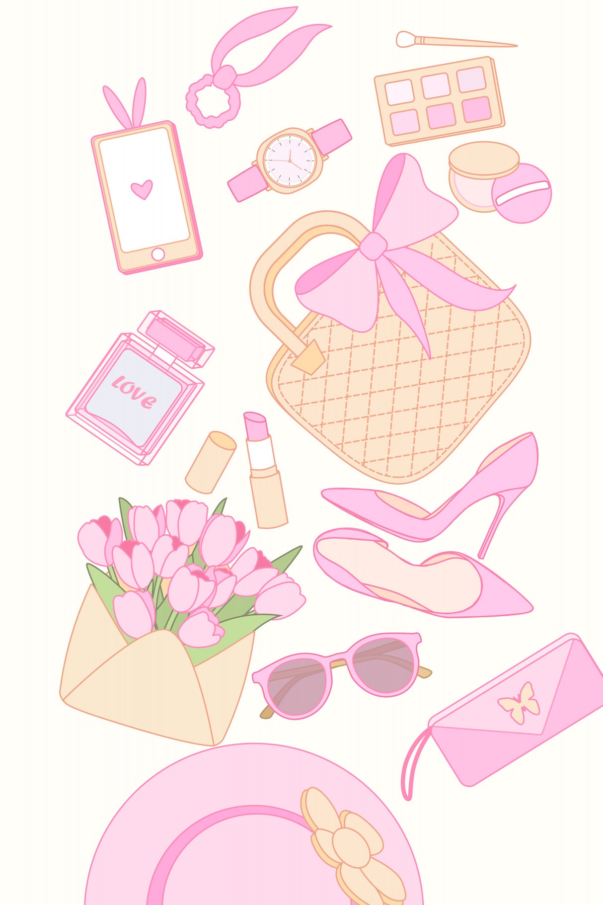 Cute pink aesthetic vibe lock Poster och Canvastavla