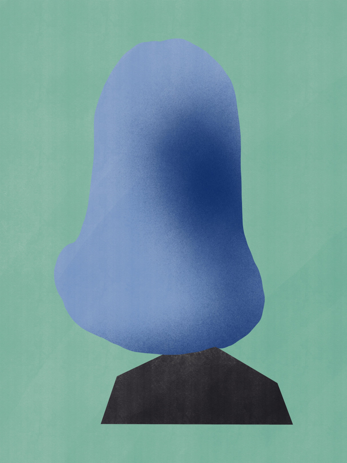 Stone Sculpture In Marble Blue Poster och Canvastavla