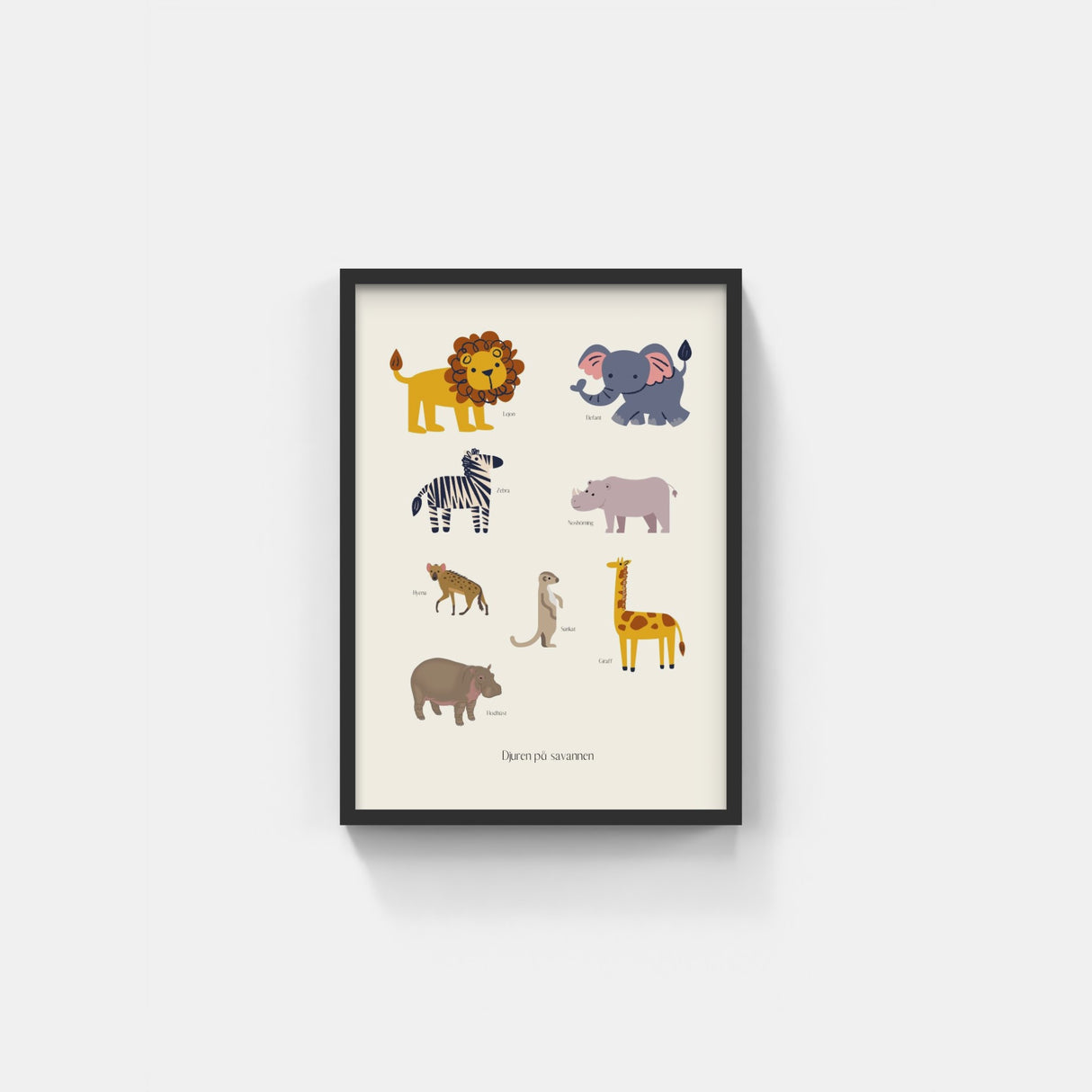 Djuren på savannen - No.1 Kunskapsbarnposter